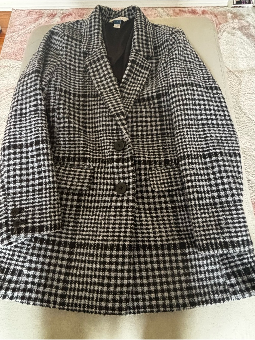 Women’s Black & Grey  Houndstooth Coat
